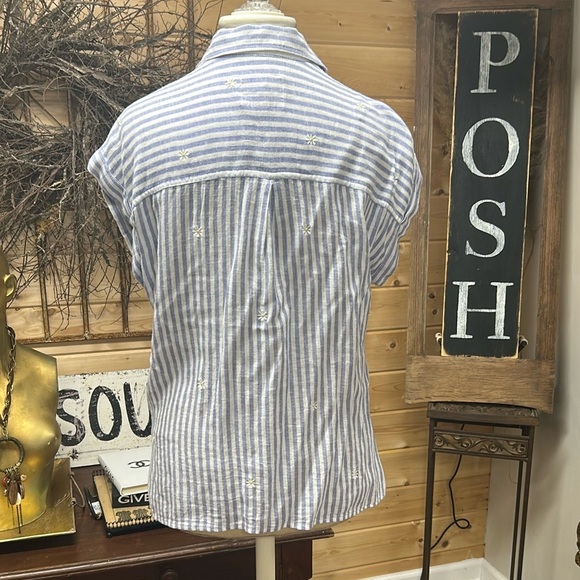 Rails blue striped daisy embroidered top - Picture 8 of 13